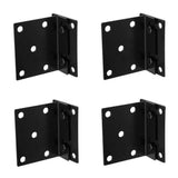 4 Piece Frame Set Post Double Hook Slot Bracket 3.5inch X 3inch Metal Rail Hook Plate Black V1369-AZ3-W-08195