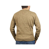 100% Shetland Ragg Wool V Neck Knit Jumper Pullover Mens Sweater Knitted - Nutmeg - 6XL V563-SW-VN-NUTMEG23-6XL