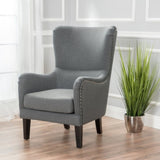 Vintage Grey Fabric High Back Padded Armchair V1041-JLC-1081MIDGREY