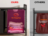 Laundry Hamper Basket Metal Laundry Organizer with MDF Shelf and 2 Waterproof Pull-Out Removable V985-LAUNDRYHAMPER