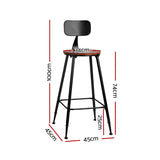 Artiss 4x Bar Stools Vintage Metal Chairs LC-BAR-CHR-ALEX-WALX4