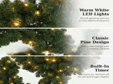 Christabelle 61cm Highland Pine Christmas Wreath Pre Lit Warm White LED Battery Operated Timer 112_WFLHP61