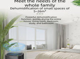 White Mini Quiet Dehumidifier for Bedroom - 1000ml Water Tank Portable Home Moisture Absorber with V888-ELOSUNG53371