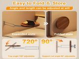 Wall-Mounted Foldable Round Table Telescopic Adjustable Bedside Desk with Aluminum Alloy Support, V1107-CS-CTZWJB