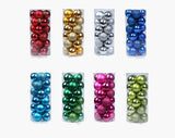 24 Count Shiny Plastic Christmas Decor Baubles, Pink 8cm Hanging Spheres to Embellish Christmas Tree V1221-XM-LB4772-ZS118