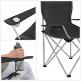 SONGMICS Set of 2 Folding Camping Outdoor Chairs with Armrests and Cup Holders Black V227-8498101001992