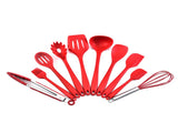 Red 10-Piece Premium Silicone Kitchen Utensil Set - Heat Resistant, Non-Stick Cookware V888-ELOSUNG21308