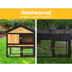i.Pet Chicken Coop Rabbit Hutch 165cm x 43cm x 86cm Extra Large Run House Cage Wooden Outdoor PET-GT-R036L-180