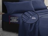 1000 Thread Count Cotton Rich Double Bed Sheet Set 4 Piece, Soft Feel Microfibre Blend, Solid CVC-10DBL-NY