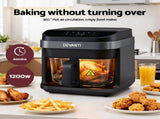 Devanti Air Fryer 5.5L Touch Control Electric Cooker 1200W Black AF-K-F-39TX-GLS-BK