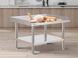 Stainless Steel Work Table, 24 x 28 x 26 Inch Commercial Food Prep Worktable, 3-Sided Backsplash V952-CFBXGGZTSBT2QR0IEV0