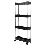 Slim Rolling Storage Cart 4 Tier Bathroom Organizer Mobile Shelving Unit Utility Cart Tower Rack for V1294-YM0901-3117240164212