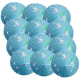 12x PARASOL UMBRELLA Chinese Japanese Bamboo Flower Pattern 80cm Large BULK - Sky Blue V563-BR-12PARUMBRLA-SKYBLU