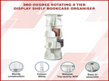 360-degree Rotating 4 Tier Display Shelf Bookcase Organiser V63-834351