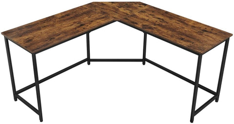 L-Shaped Computer Desk, Rustic Brown and Black V178-11383