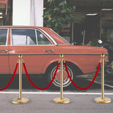 Stanchion Post with Velvet Rope, 4-Pack Crowd Control Stanchion with 3PCS 5FT Red Velvet Ropes, V952-QTGLZJSBXGKT8MRTBV0