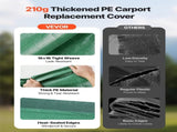 Carport Replacement Canopy, 6 x 3 m Potable Garage Tent Top Tarp, UV-Resistant & Waterproof Car V952-CKPB10X20FTMSHGRL001V0