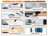 Electric Spin Scrubber with Adjustable Extension Handle & 8 Brush Heads - Smart LED Display V888-ELOSUNG25802