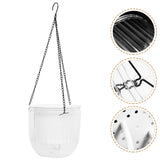 Hanging Flower Planter Transparent Plastic Self-Watering for Indoor Outdoor Use V1369-AZ3-W-20853