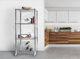 Modular Wire Storage 60x60cm Steel Shelving Chrome With Wheels For Garage Warehouse Or Kitchen V63-841241