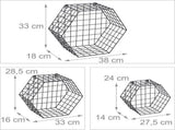3-Piece Black Hexagon Wire Wall Shelf Set, Industrial Mesh Display Shelves in 3 Sizes V1188-MS-731-111