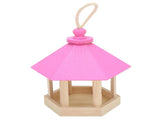 Wooden Bird Feeder Hanging Hexagonal House Shape Pet Bird Feeder Garden Decoration V1294-YM0901-3111210122411