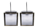 2PCS 3D Solar Lantern Rain Proof Weather Proof Flickering Outdoor Lantern for Garden Patio Landscape V1294-YM0901-3119250008411