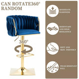 SERENIT Modern Velvet Breakfast Bar Stools Swivel Barstools Adjustable Counter Stools with Backrest V255-GP1782R-BLUE