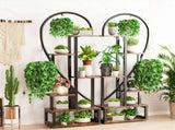6 Tier Corner Plant Stand Metal & MDF Ladder Shelf Rack V178-66985