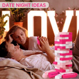 Block Tower Jenga Game - Jenga Couples - Valentine's Day Tumbling Tower Jenga Game - Party Favor V1188-ZXY-131-288