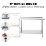 24 x 48 x 36 Inch Stainless Steel Work Table, Commercial Food Prep Worktable Heavy Duty Prep V952-CFBXGGZTLCWJ4SWV4V0
