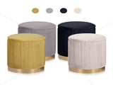 2X Side Table Storage Ottoman - Velvet Stool MIRA Cream V274-FT-VR-205VASS-CR