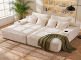 Artiss Double Chaise Lounge Sofa 2-Seater Modular Sofa Lounge Chair Couch Beige SB-COMP-CHA-DOU-BG-AB