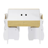 3-Piece Kids Table and Chairs Set in White with Storage, 60x60x48cm V178-59315