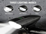Bike Lights Set with Horn 1400LM USB Rechargeable Bicycle Headlight & Tail Light & Horn Waterproof 3 V1192-AZ-W-3626
