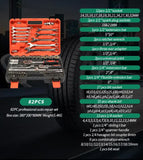 82-Piece Professional Automotive Repair Tool Set - 1/2 & 1/4 Drive Ratchets, Sockets, and Wrenches V888-ELOSUNG11674