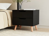 Artiss Bedside Table 2 Drawers - BODEN Black FURNI-L-SCAN-BS01-BK