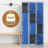 12-Door Locker for Office Gym Shed School Home Storage - 3-Digit Combination Lock V63-838991