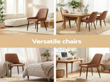 Artiss 2x Dining Chairs Retro PU Leather Kitchen Lounge Cafe Accent Chair Brown DINC-B-B02-BRX2