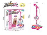 Babies Microphone with Stand, Singing Toys for Girls and Boys with Music and Light, Adjustable V1263-JX-3027