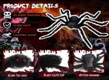 Giant Spider 6.6 Ft, 2M Halloween Decorations Fake Halloween Decor Spiders Large, Furry Spiders for V1107-116-16380-BLK-4PACK