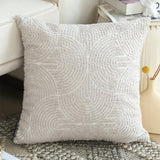 SOGA 2X 50cm Throw Pillow Off White Lumbar Embroidered Decorative Cover Stitch for Home Decor FRENCHCUSHION318X2