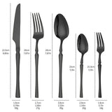 Flatware Forks 24 Packs Stainless Steel Spoon Fork Dinner Steak Soup Spoon Tableware for Restaurant V1366-AZ2-W-04546