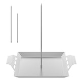 12.4 Inch Food Grade Stainless Steel Vertical Roaster Skewer Stand slow flow Tray Base Removable V1369-AZ3-W-14657