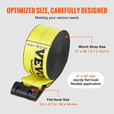 Winch Straps, 10.2 cm x 12.2 m, 2.7T Load Capacity, 8.2T Break Strength, Truck Straps with Flat V952-PGJPDHS4INCH4XSZKV0