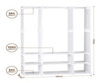Artiss Large Portable Clothes Closet Wardrobe with Open Shelf White DIY-WR02-170-WH
