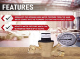 RV Water Pressure Regulator with Adjustable 3/4" Hose Valve - RV Water Pressure Regulator with V1189-HB001WSRF00006