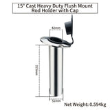 Heavy Duty Cast Stainless Steel Boat Fishing Rod Holder with Protective Cap for Yacht and Marine V1341-ZY-MVEAMBJ5-15
