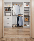 BASEL WALK IN WARDROBE KIT - WHITE - VJ PANEL - PULL BLACK V164-ECW5V03B