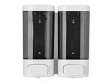 Double Soap Dispenser Drip Proof Wall Mounted Gel Hand Soap Dispenser for Bathroom 320mlx2 White V1294-YM0901-3112250038411